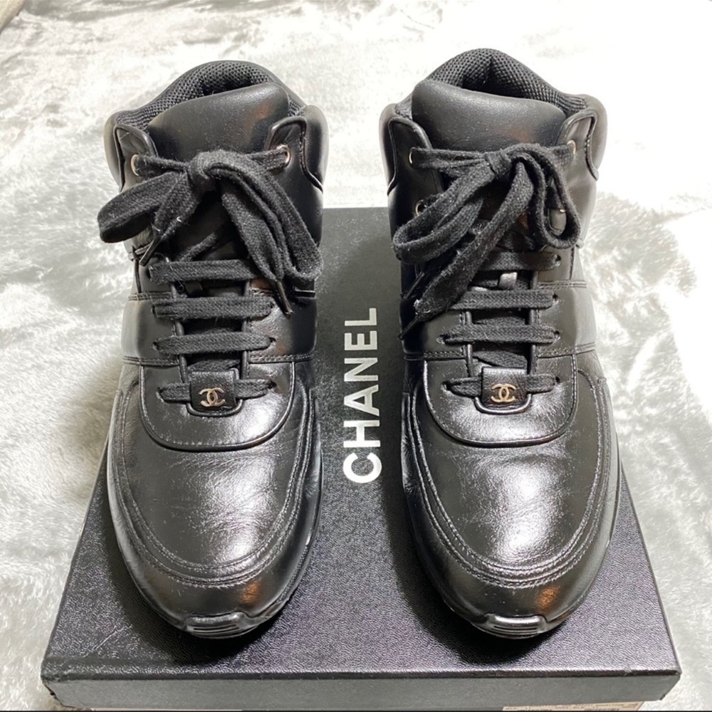 Chanel CC Logo Lambskin Tweed Trainer Sneaker